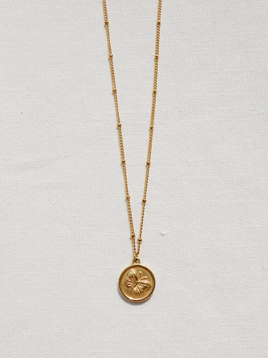 Butterfly Coin Necklace