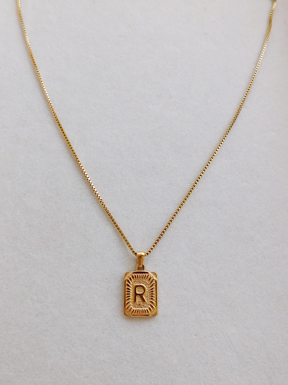 Rectangle Letter Necklace N-Z