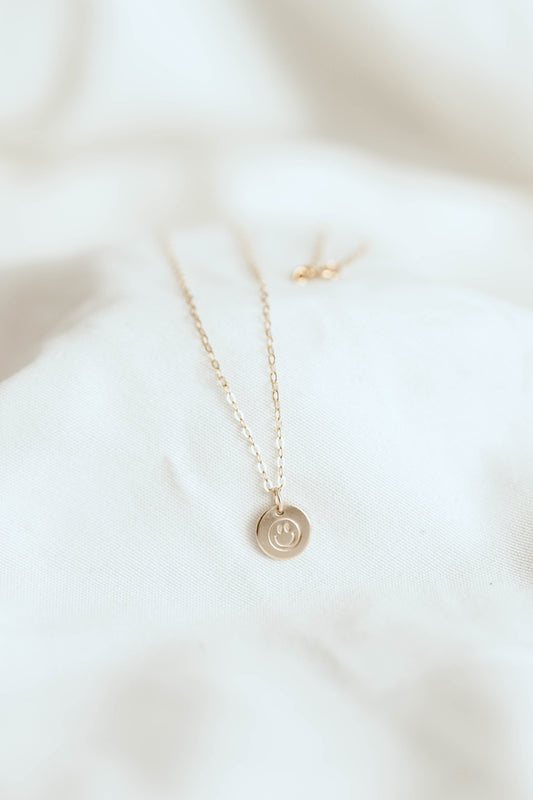 Smiley Stamped Necklace
