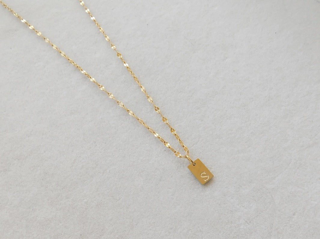 Initial Tag Necklace A-M