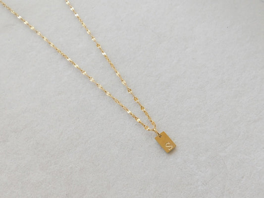 Initial Tag Necklace A-M