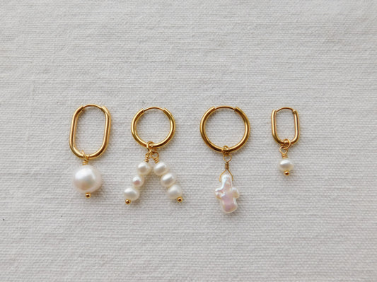 Pearl Drop Oval U-Hoops