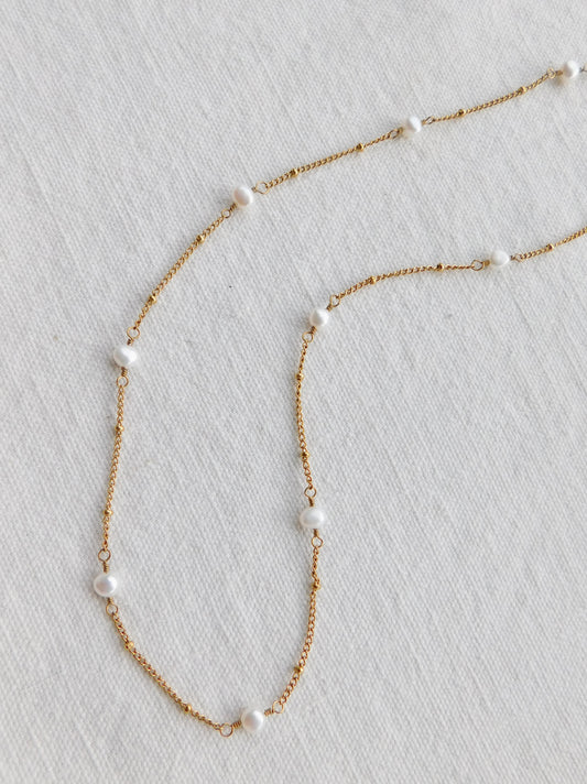Dainty Satellite Pearl Necklace
