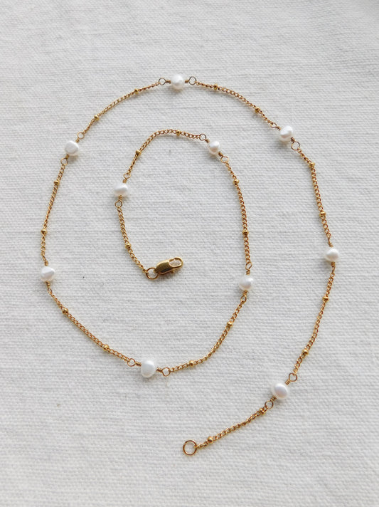 Dainty Satellite Pearl Necklace