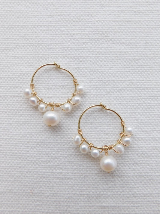 Pearl Wrapped Hoops